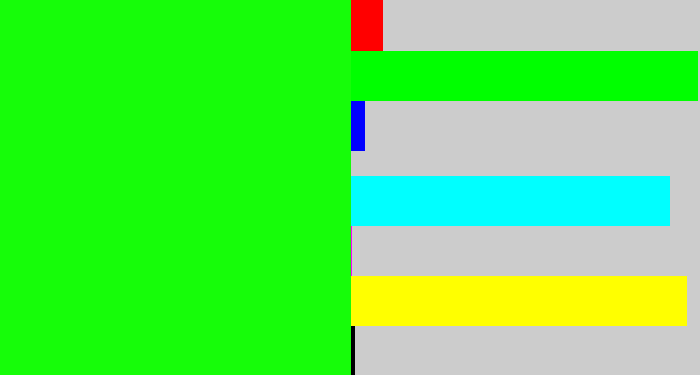 Hex color #16fd09 - highlighter green