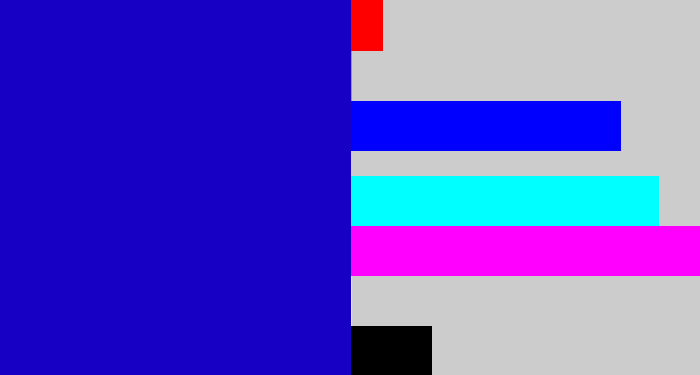 Hex color #1700c4 - ultramarine