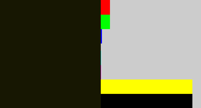 Hex color #171702 - almost black