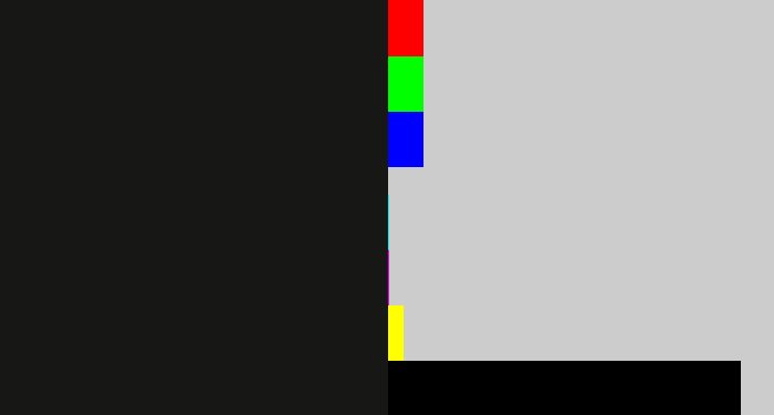 Hex color #171716 - almost black