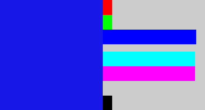 Hex color #1718e7 - ultramarine blue