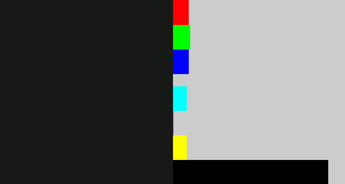 Hex color #171917 - almost black
