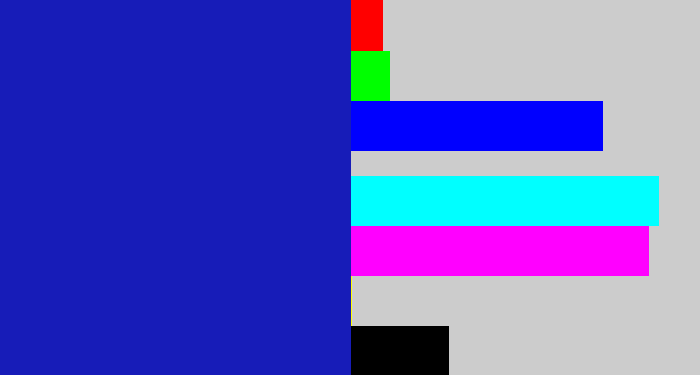 Hex color #171cb8 - ultramarine