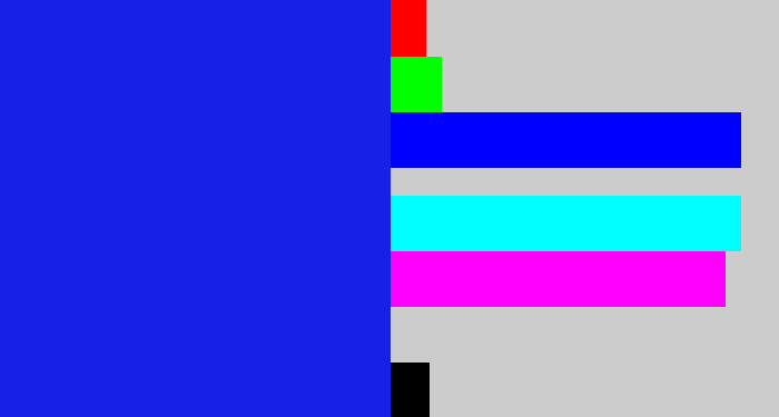 Hex color #1720e6 - vivid blue