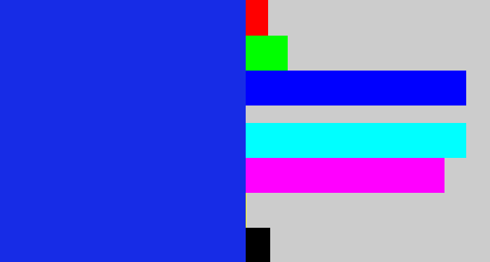 Hex color #172ce6 - vivid blue