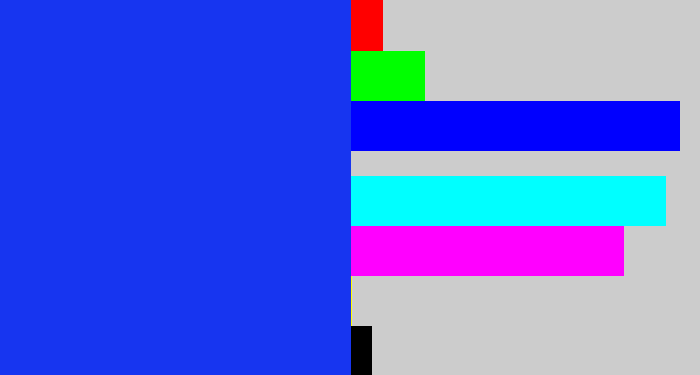 Hex color #1735f0 - vivid blue