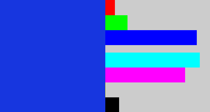 Hex color #1736df - blue