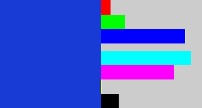 Hex color #173bd4 - blue blue