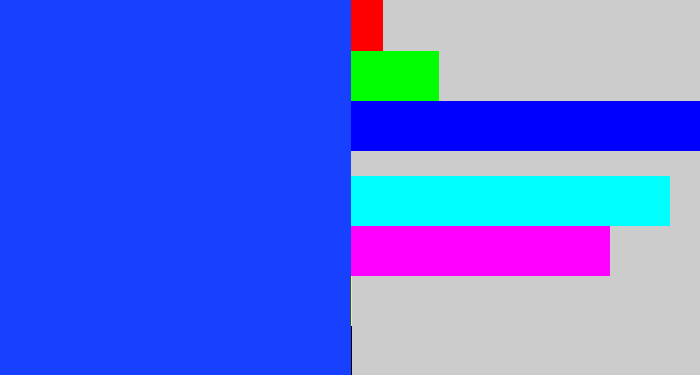 Hex color #1741fe - vivid blue