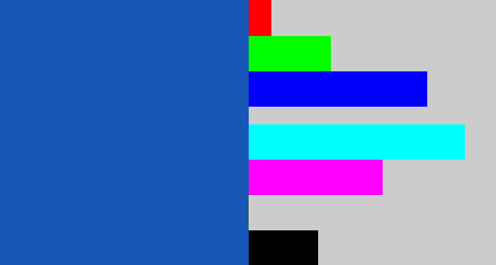 Hex color #1755b7 - mid blue