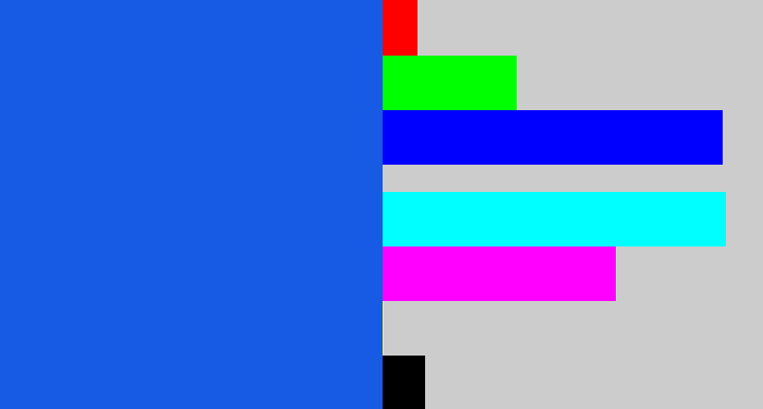 Hex color #175ae4 - azul