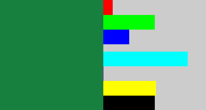 Hex color #17803f - darkish green