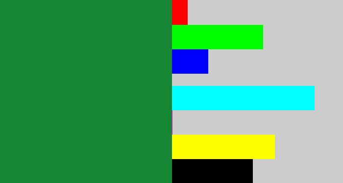 Hex color #178635 - darkish green