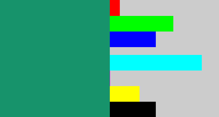 Hex color #17936b - viridian