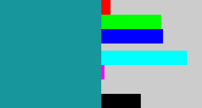 Hex color #17979b - blue/green