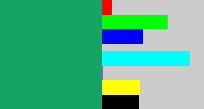 Hex color #17a266 - bluish green
