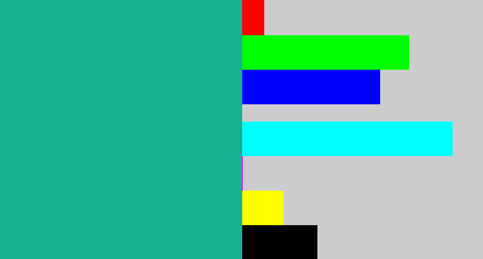 Hex color #17b092 - green blue