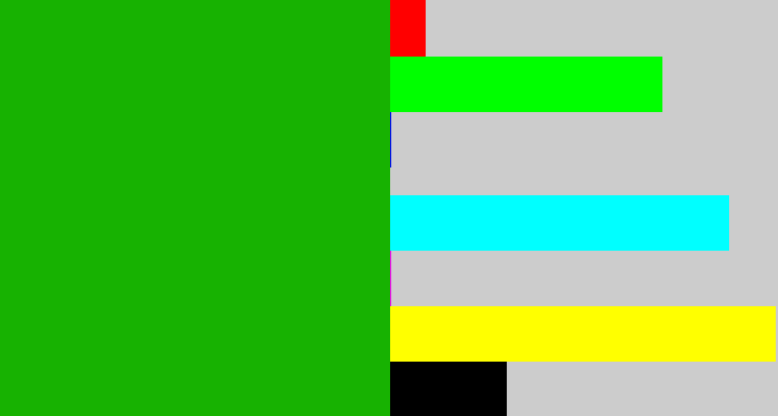 Hex color #17b201 - green