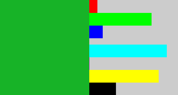 Hex color #17b327 - green