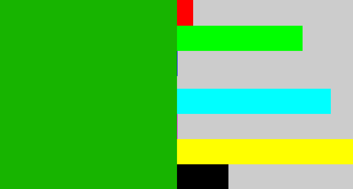 Hex color #17b400 - green