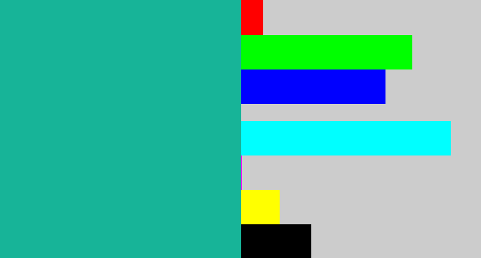 Hex color #17b498 - green blue