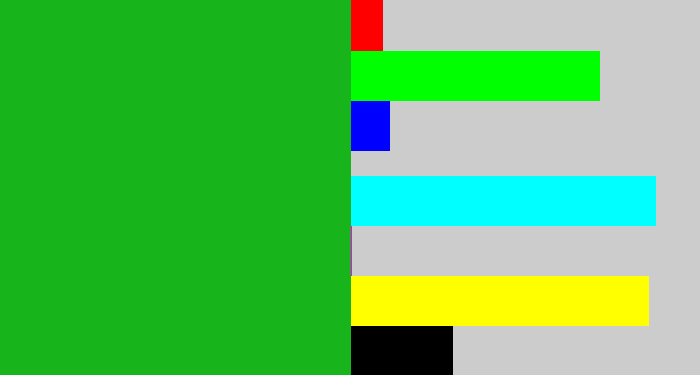 Hex color #17b51b - green