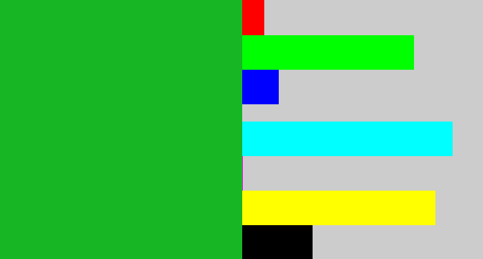 Hex color #17b625 - green