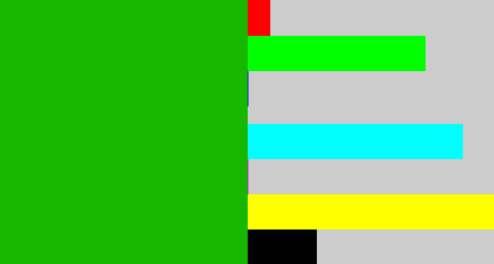 Hex color #17b700 - green