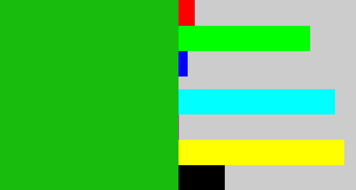 Hex color #17bc0d - green