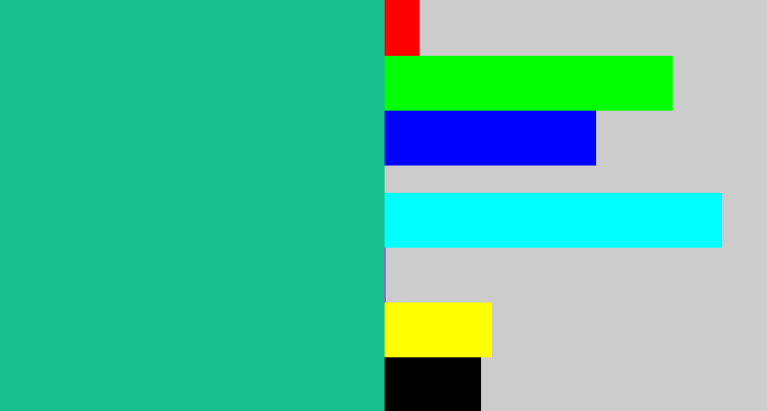 Hex color #17c08b - greenblue