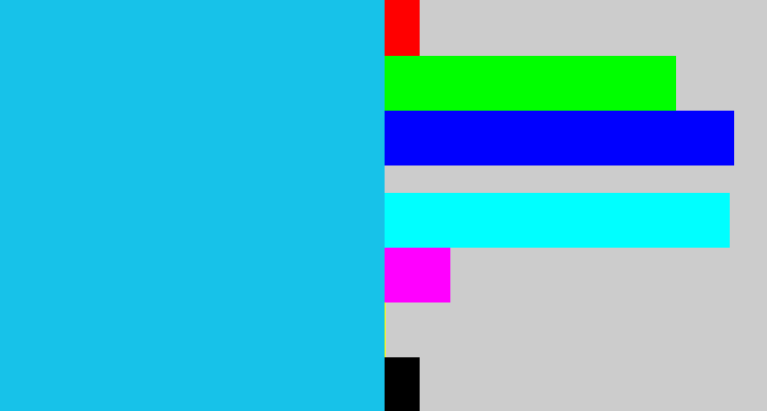 Hex color #17c2e9 - aqua blue