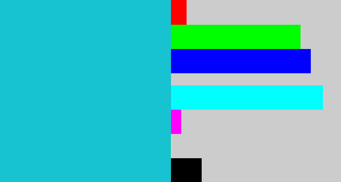 Hex color #17c3d0 - turquoise blue