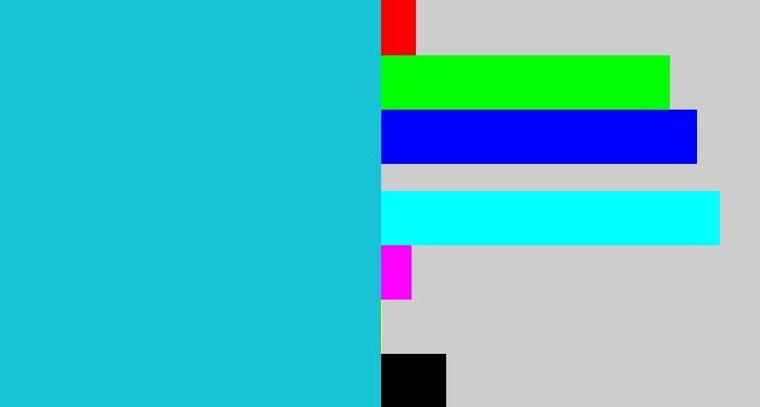 Hex color #17c3d4 - turquoise blue