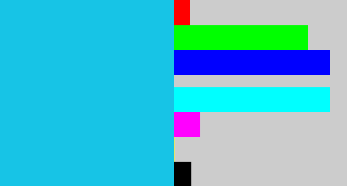 Hex color #17c4e6 - aqua blue