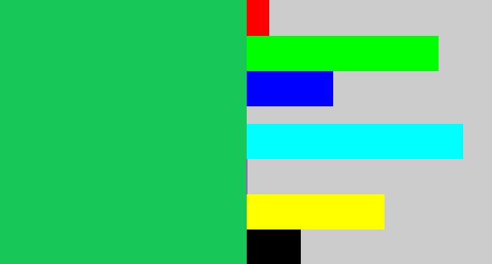Hex color #17c758 - shamrock green