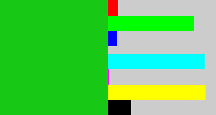 Hex color #17c915 - green