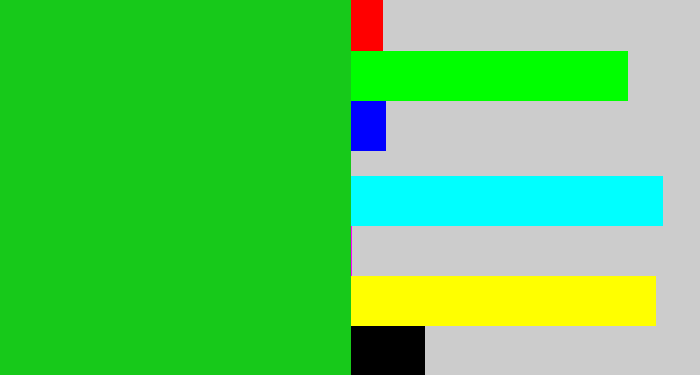 Hex color #17c91a - green