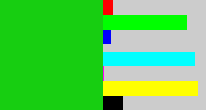 Hex color #17ce11 - vibrant green