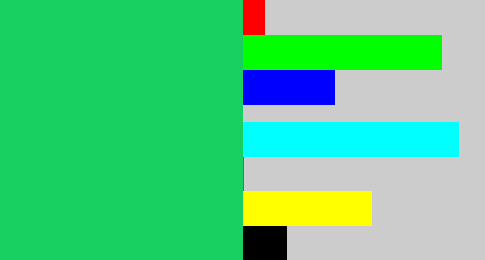 Hex color #17d061 - algae green