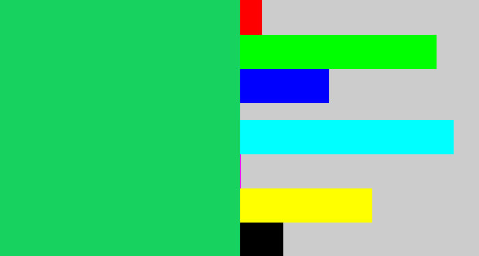 Hex color #17d25e - algae green