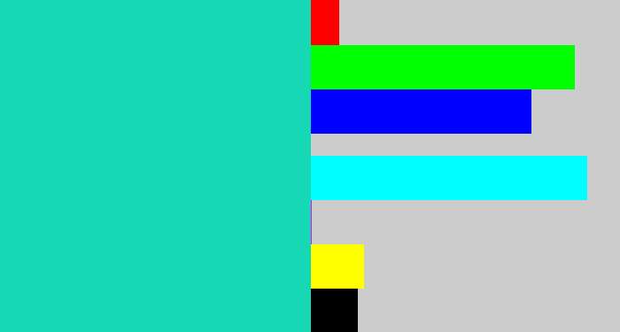 Hex color #17d8b4 - aquamarine