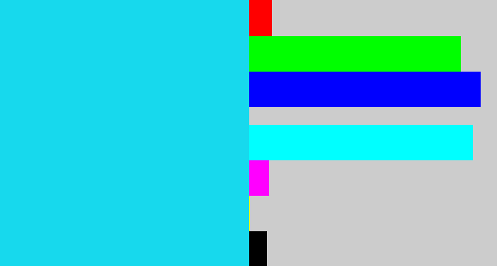 Hex color #17d9ed - aqua blue