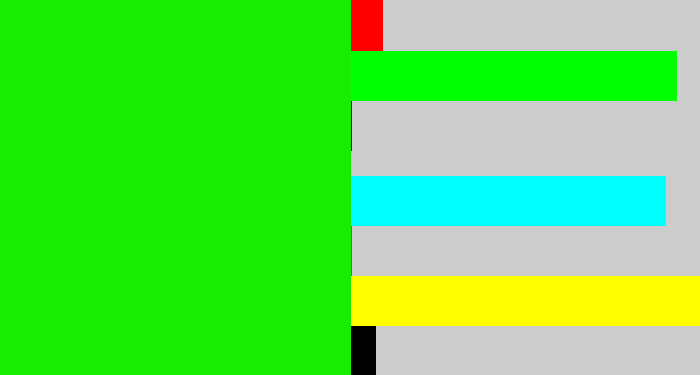 Hex color #17ec01 - highlighter green