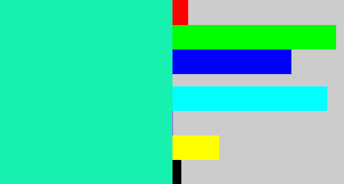 Hex color #17f1af - greenish cyan