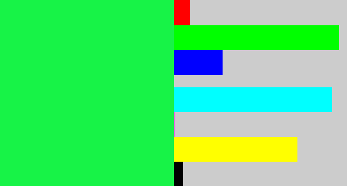 Hex color #17f347 - bright light green