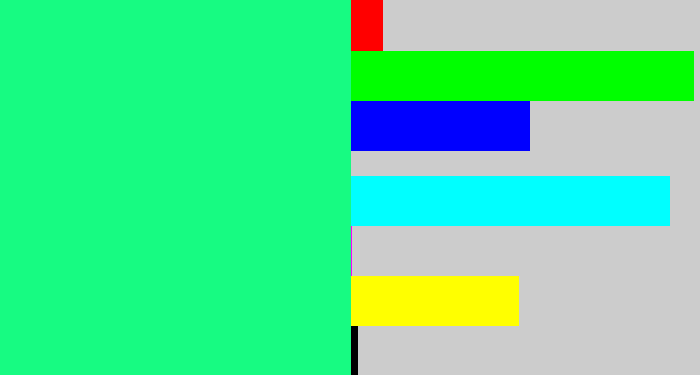 Hex color #17fb82 - wintergreen