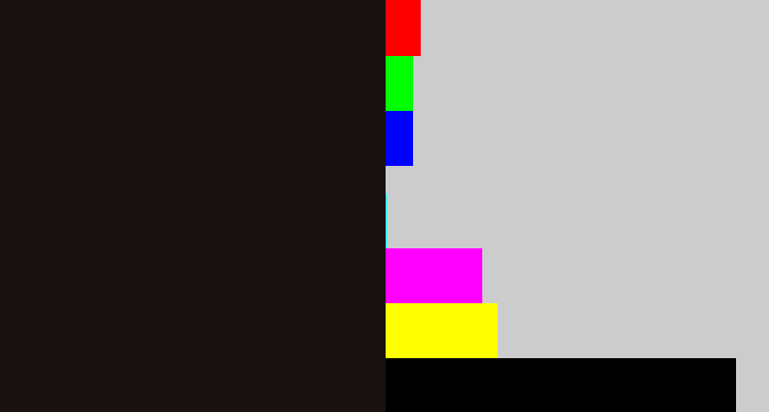 Hex color #181211 - almost black