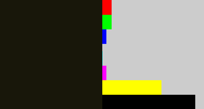 Hex color #18170a - almost black