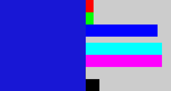 Hex color #1817d5 - ultramarine blue