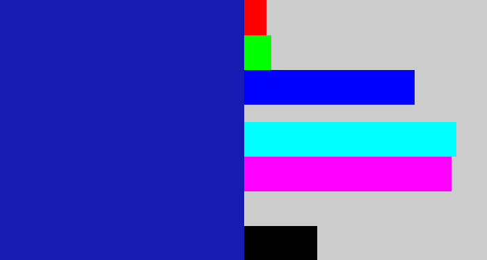 Hex color #181bb2 - ultramarine